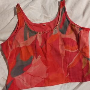 NWOT Vibrant Handmade Silk Crop Top